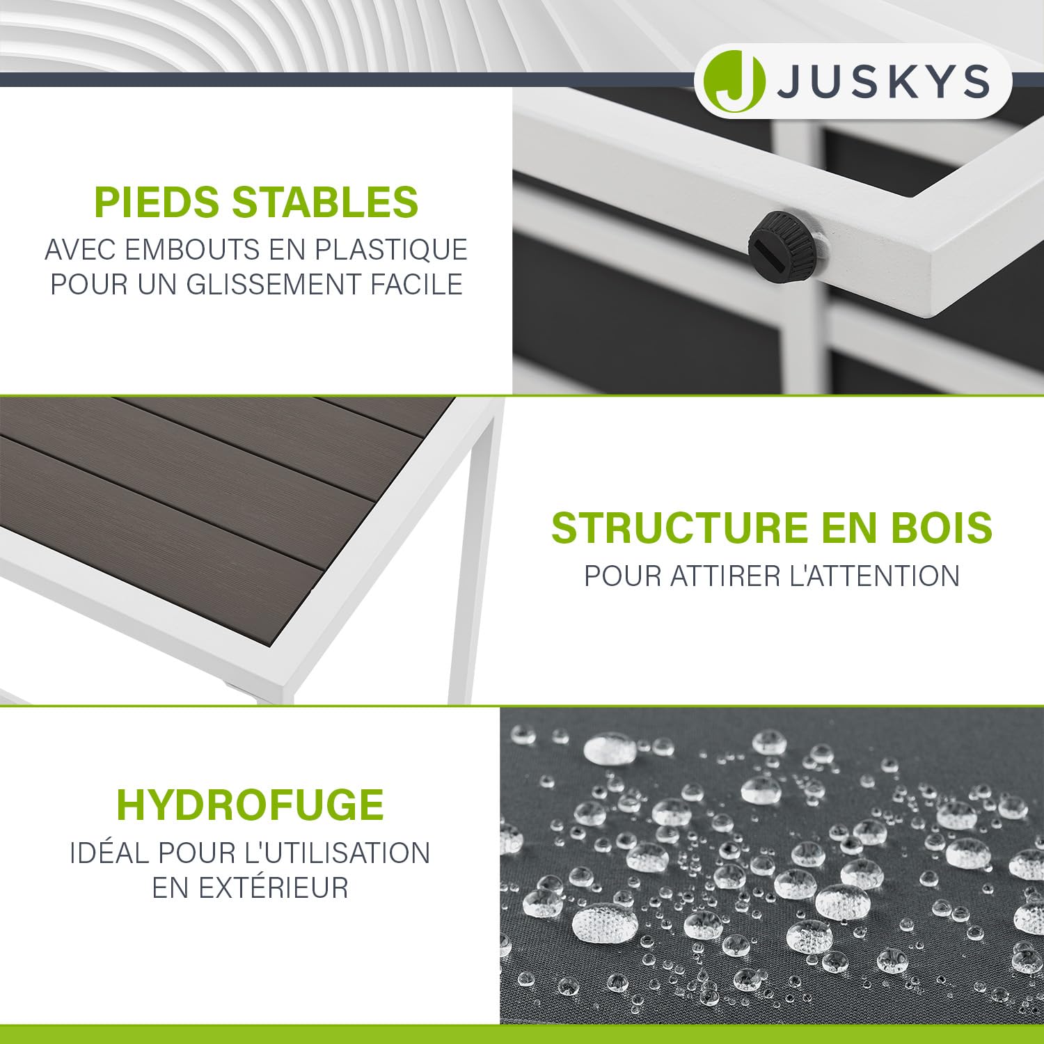 Juskys Salon de Jardin 5 pièces Bari avec Table & Coussins - Coin Lounge d'extérieur en métal - Petit mobilier de Balcon - Meubles Outdoor pour Balcon et Jardin - Gris