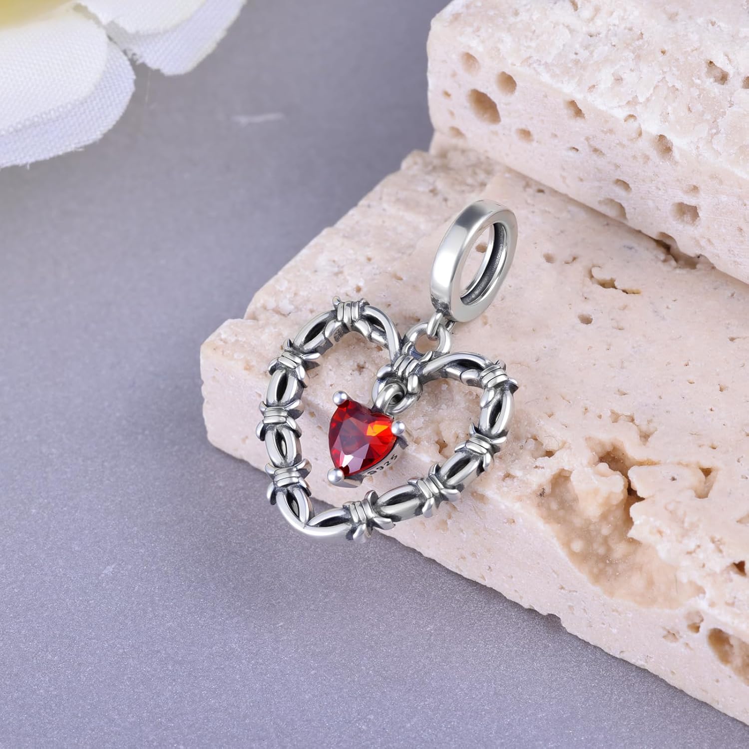 Gothic Barbed Wire Hearts Charms for Women Heart Charms for Bracelets Gothic Jewelry for Women - Image 2