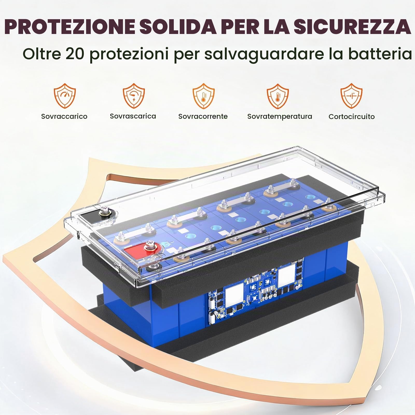 Batteria al litio 24V 100Ah LiFePO4- uscita massima 2560Wh | Batterie Lifepo4 perfetta per camper, pannelli solari, caravan, barche,Sistemi fuori rete