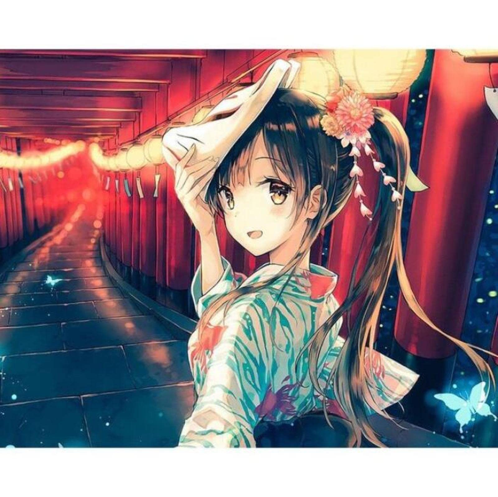 アニメキャラクター 手描きイラスト A4サイズ Amazon.co.jp: キャンバスに数字で描くアニメキャラクターの女の子の