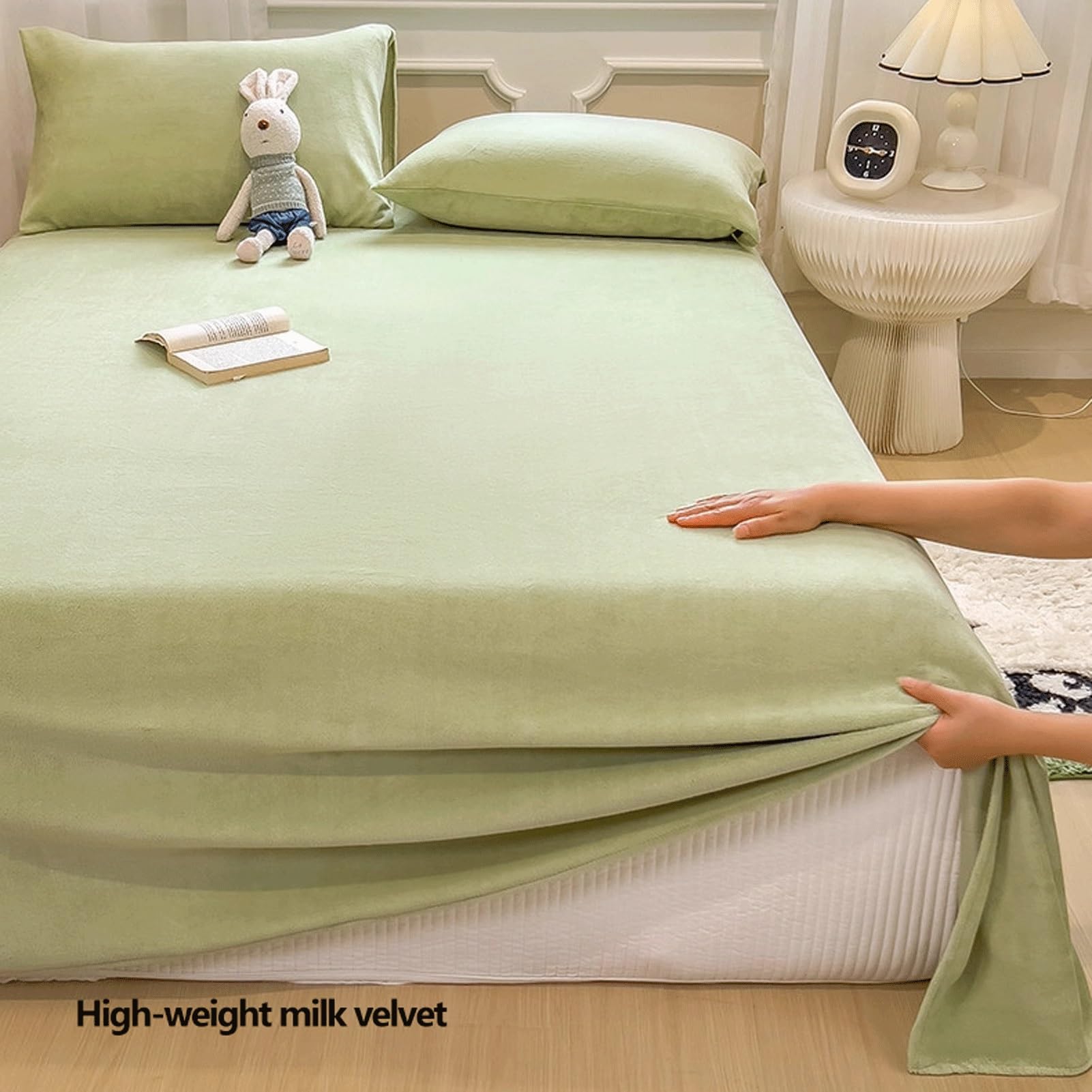 Weiches Plüsch Flanell Bettlaken 200x230 230x250 Kuschelig Warmes Betttuch Flauschiges Samt Fleece Laken ohne Gummizug for den Herbst und Winter(Navy Blue,200x230cm+48x74cm x2)