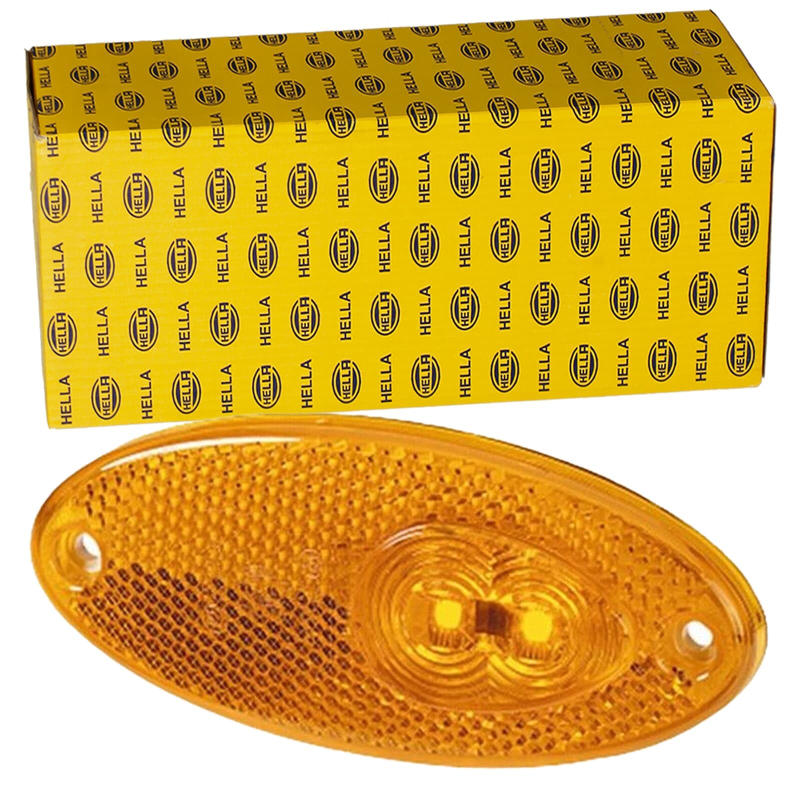 HELLA 2PS 964 295-061 Seitenmarkierungsleuchte - Begrenzungsleuchte - Anhänger - Wohnwagen - LED - 12V - Schraubanschluss/Anbau - Lichtscheibenfarbe: gelb - Kabel: 500mm - links/rechts - Menge: 1