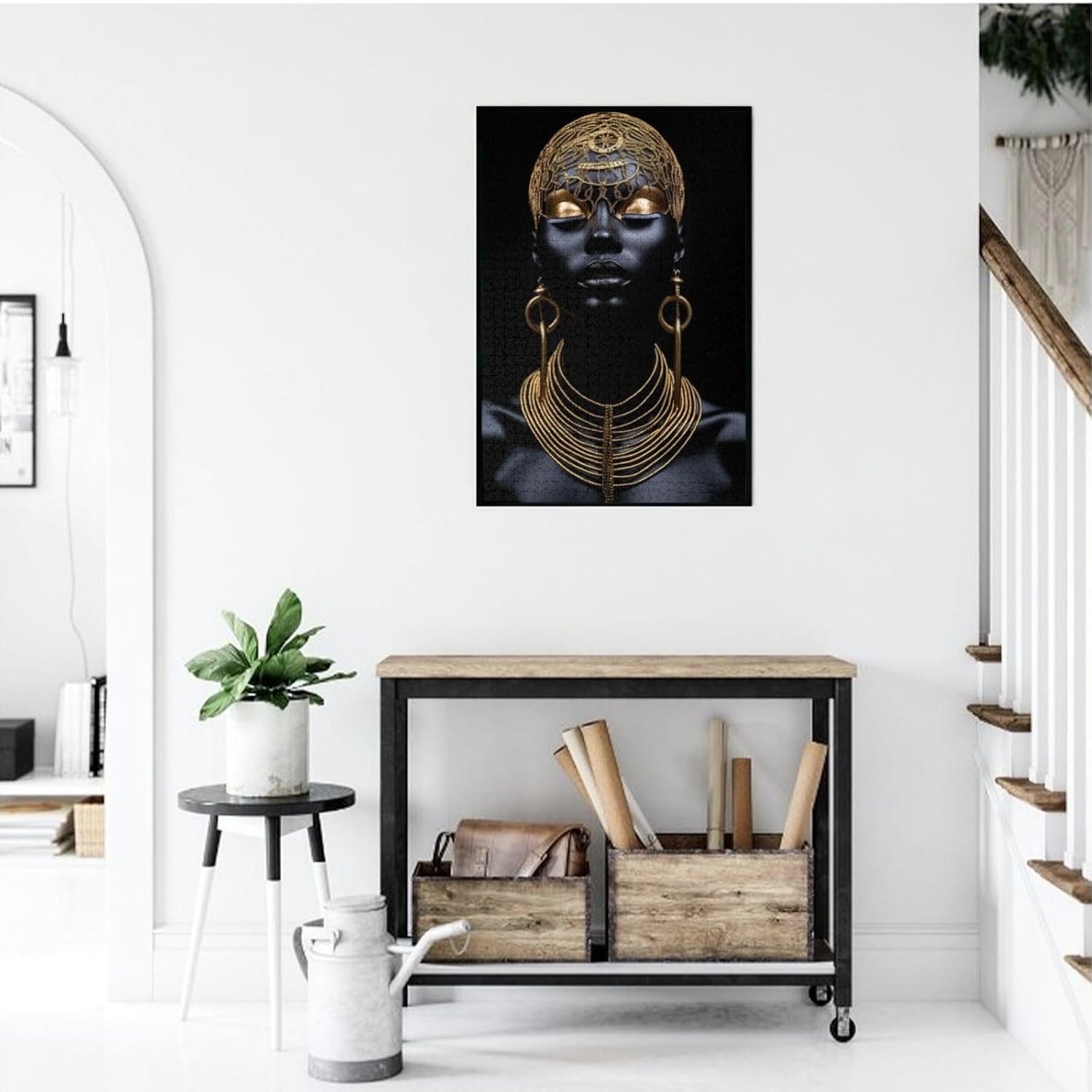 Puzzles for Adults 1000 Pieces Jigsaw Puzzles African Black Woman Formation Wooden Wall Art Pictures for Living Room Props Toys 29.5 x 19.6 in