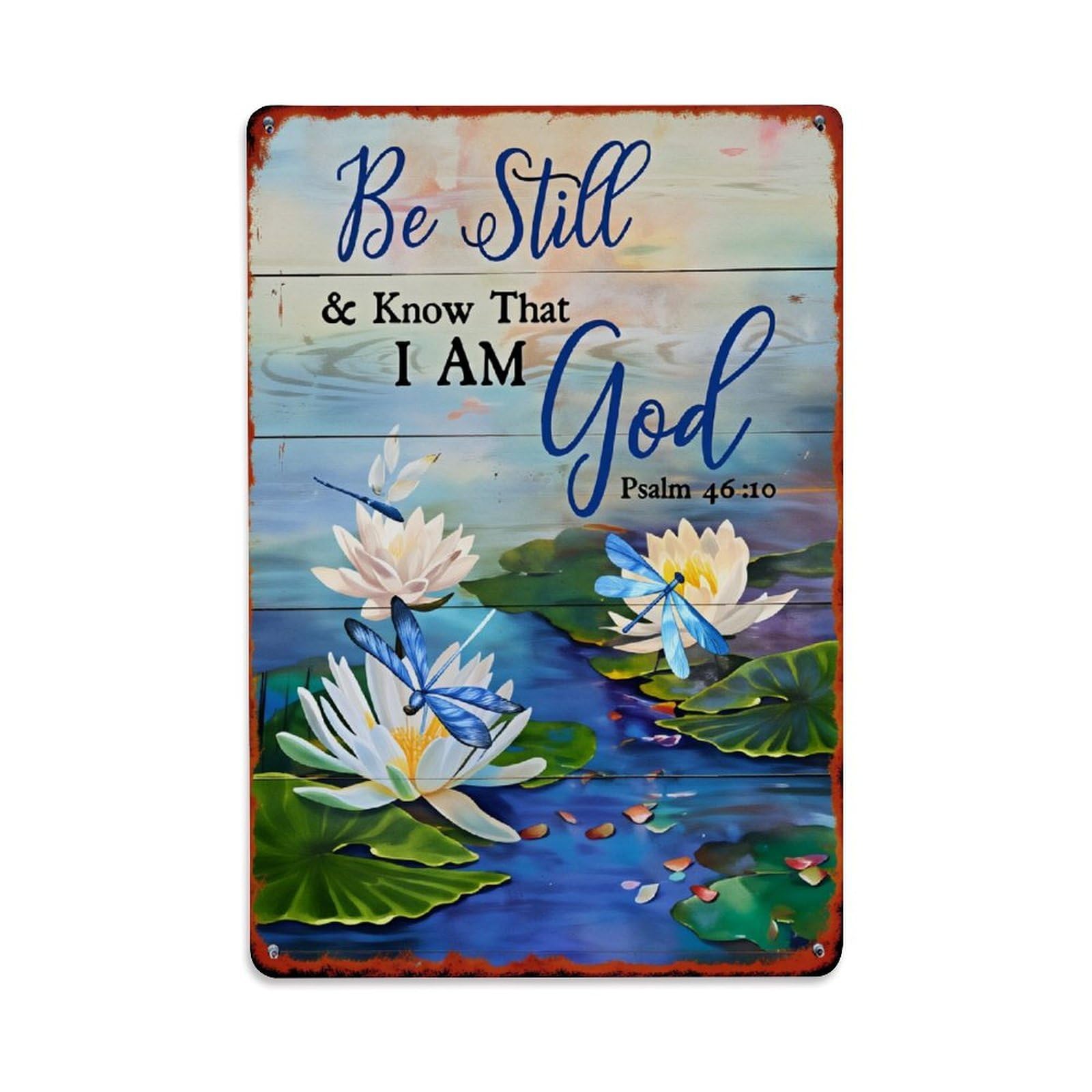 Enderetf Vintage Be Still Know That I Am God Tin Sign Metal Poster, Home Bar Garage Man Cave Cafe Indoor & Outdoor Wall Decoration 8X12inches