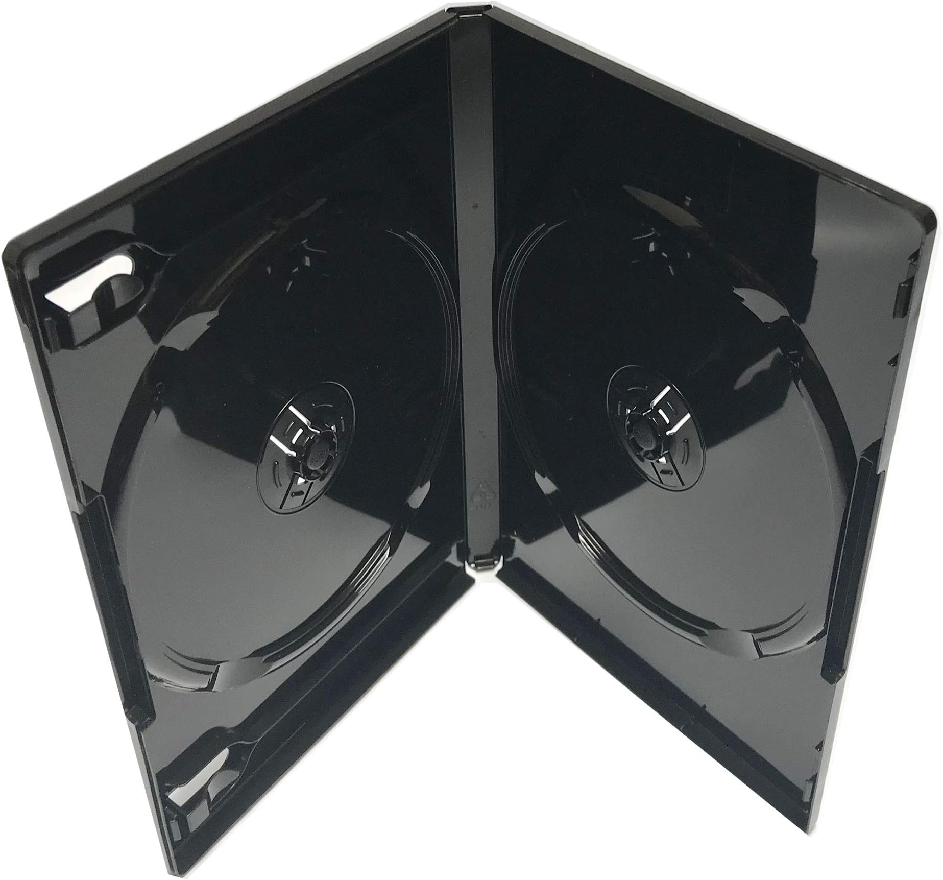 KEYIN Standard Black Double DVD Case - Premium, 50 Pack