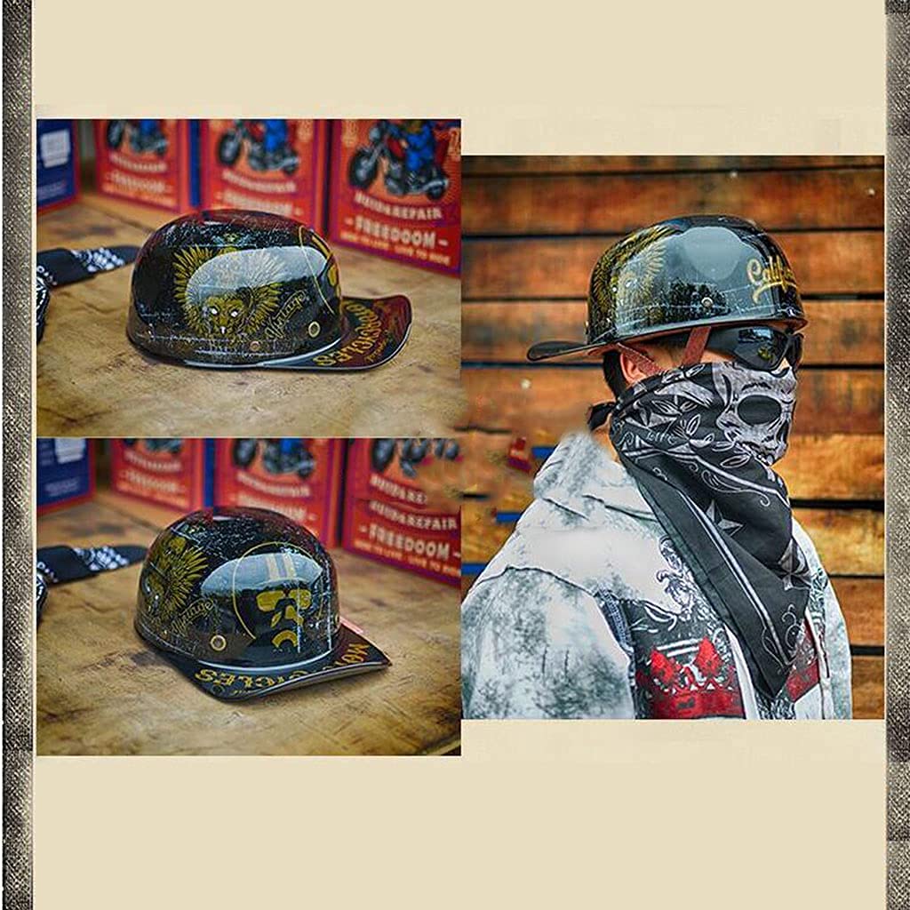 Retro Motor Half Helm voor Mannen en Vrouwen, Volwassenen Open Gezicht Motorhelmen voor Scooter Bromfiets Baseball Cap Mannen en Vrouwen Street Cruiser Jet Stijl Helm ECE Goedgekeurd