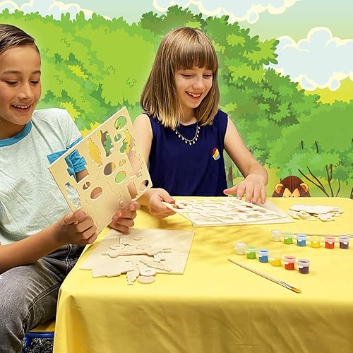 Miniatura 4 de Allessimo - Create + Paint - Rompecabezas de pintura 3D de madera (camión - 38 piezas) Kit de modelo con juguetes de pincel - Construcción divertida