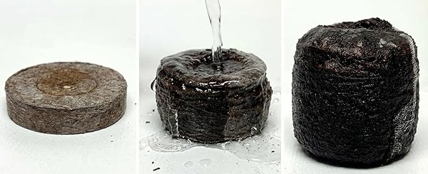 J PLUS T 42mm Peat Pellets - Authentic Jiffy-7 Source Seed Starter Plugs - Compressed Canadian Sphagnum Peat Moss Soil for Germination - Larger Size for Vegetables, Flowers & Herbs (50 Count) - 4