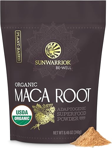 Polvo de raíz de maca orgánica amarillo 0.28 oz de superalimento orgánico adaptogénico por porción apoya la energía, la resistencia, el estado de