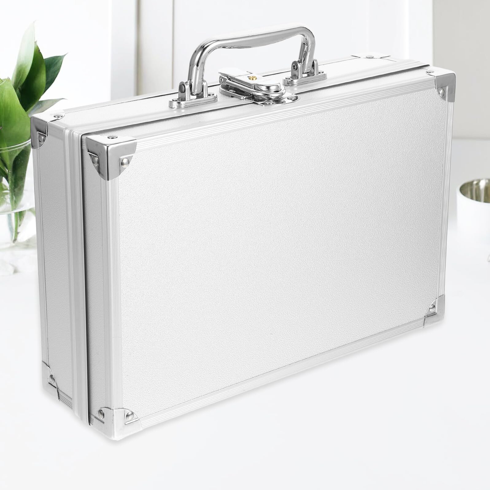 Valigetta Portattrezzi con Interno Spazioso e Versatile Argento in Lega di Alluminio Colore Casuale per Uso in Ufficio e Casa