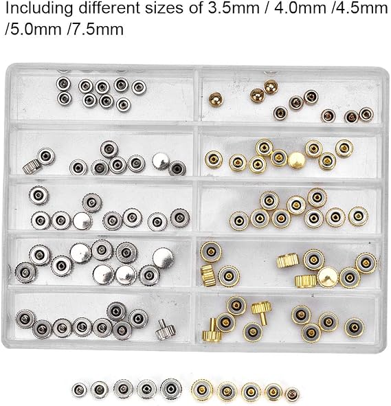 Watch Crown Spare Parts, Watch Mini Screw, Watch Crown Set Watch Crown Parts Replacement Accessories Watch Repair Tool