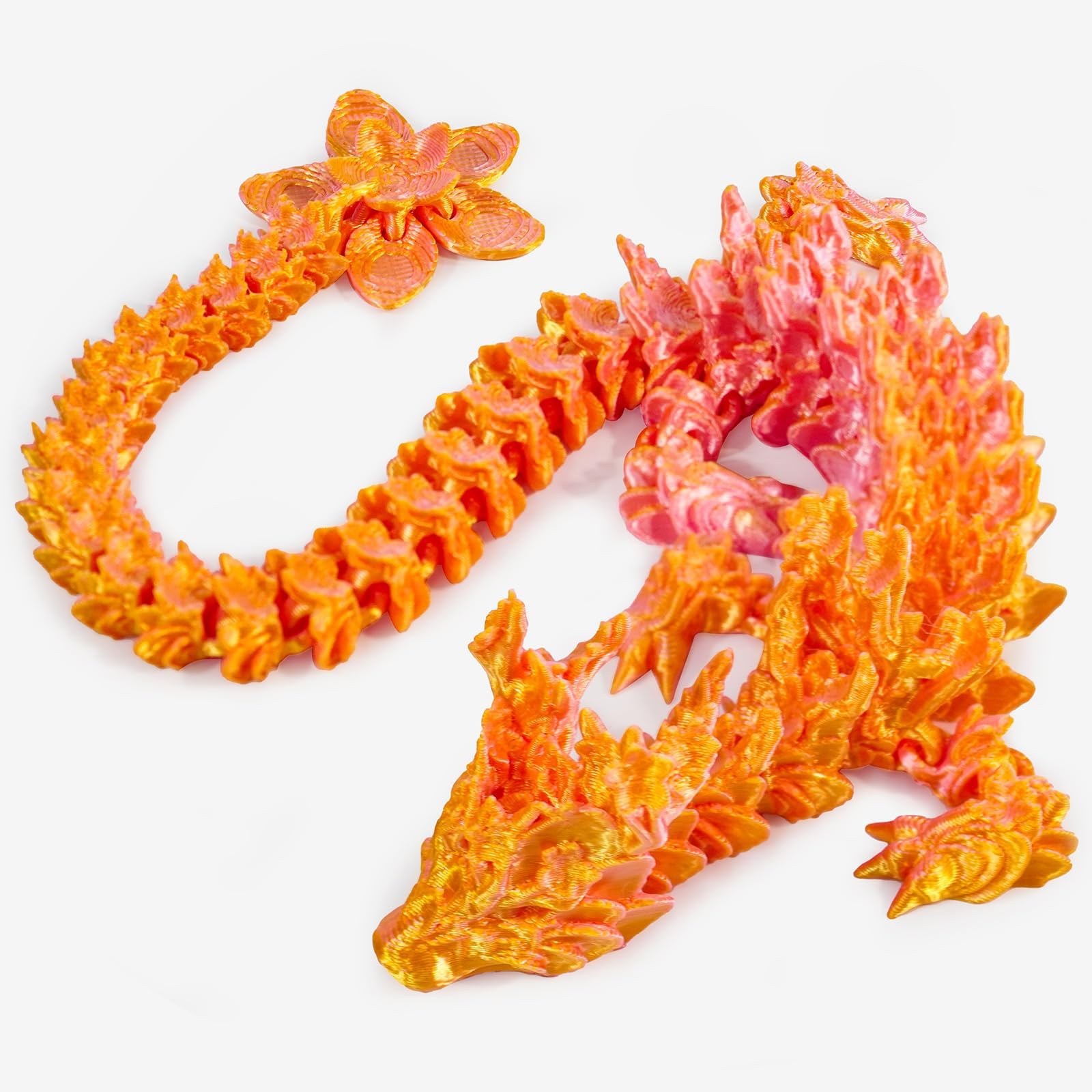 Outgoto 3D-Printed Sakura Dragon by Cinderwing3D - 11.8 Inch Fantasy Decor, Cherry Blossom Inspired Design for Home and Office (Pink Gold)