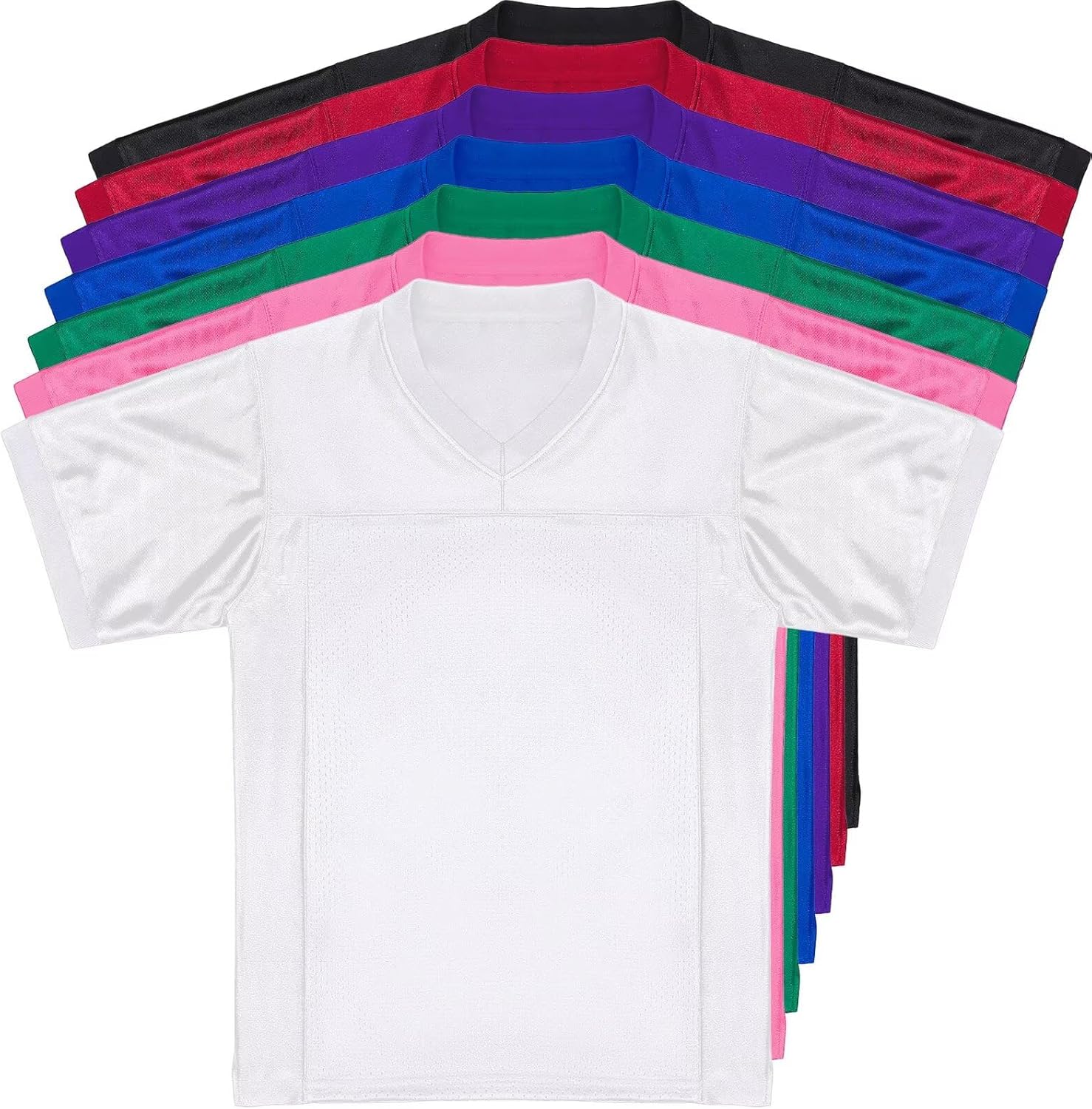 Youth Blank Football Jersey,Kid's Mesh Plain Football Shirt 90s Hip Hop Retro Dry-Fit Soccer Sports Tee for Party - Image 4