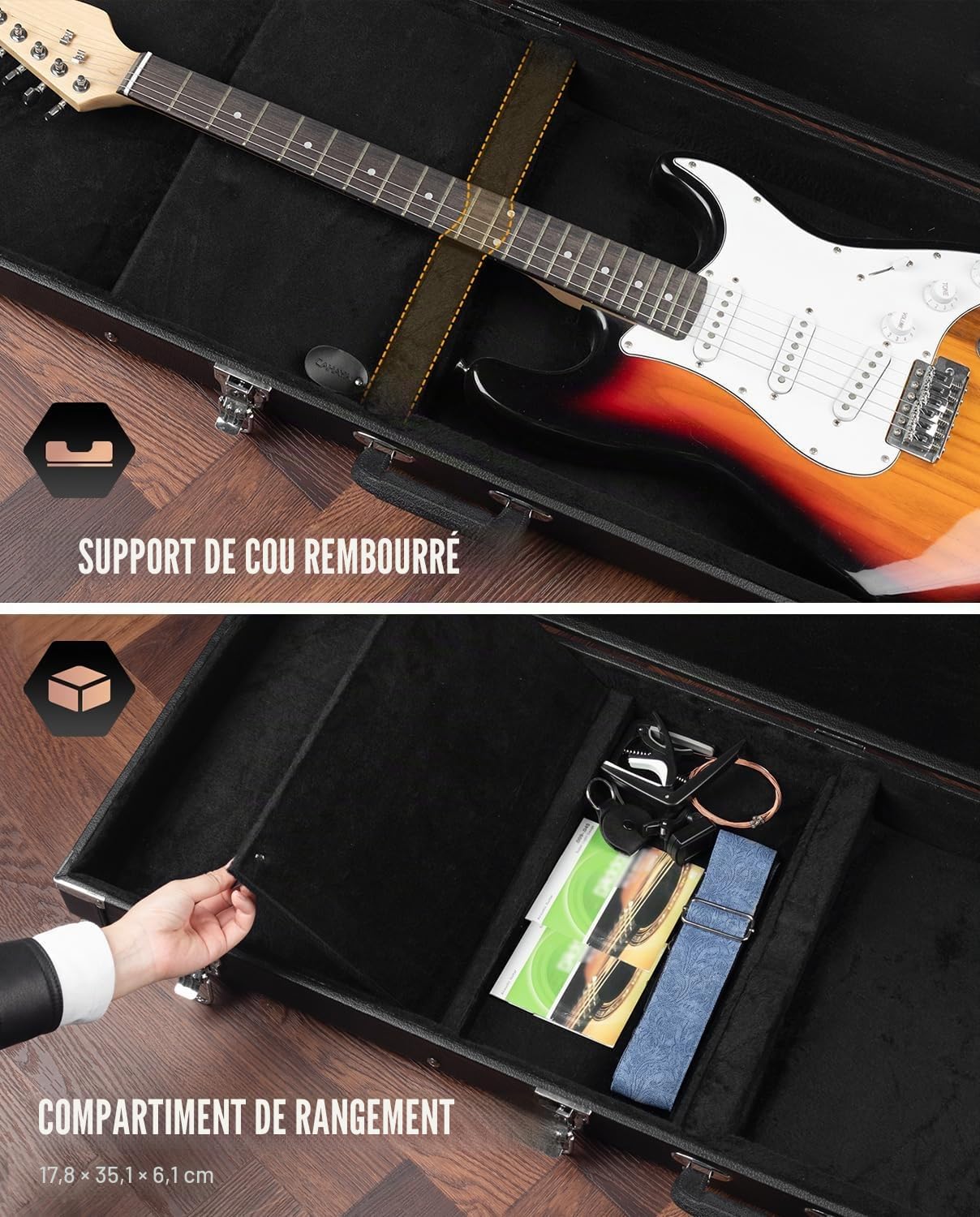 CAHAYA Étui Rigide pour Guitare électrique