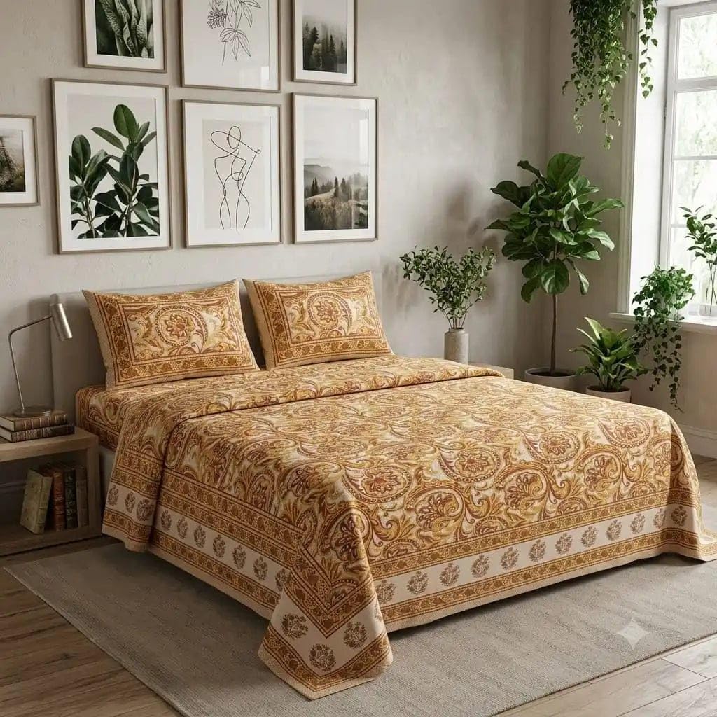 King Size Cotton Bedsheet Set | Vibrant Prints | 108 x 108 Inches | Lightweight & Comfortable for All Seasons-image-19