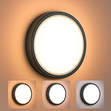 Wall Sconce, Ceiling Light, Outdoor, 18 W, 1800 Lm, IP65 Waterproof, Modern Circular Lamp, Selectable Light 3000K 4000K 6000K, Ideal for Jadin, Deck, Porch, Garage or Patio (1, LUND)