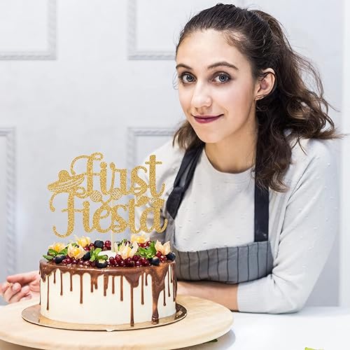 Miniatura 4 de Decoración para pastel de primera fiesta con purpurina, decoración de pastel de feliz primer cumpleaños, decoración para pastel de 1 cumpleaños,