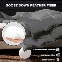 Vista 6 de Puredown® Edredón de plumón de ganso, tamaño King, todo tipo de estación, funda de edredón 100% algodón, calidez media, colección de ropa de cama