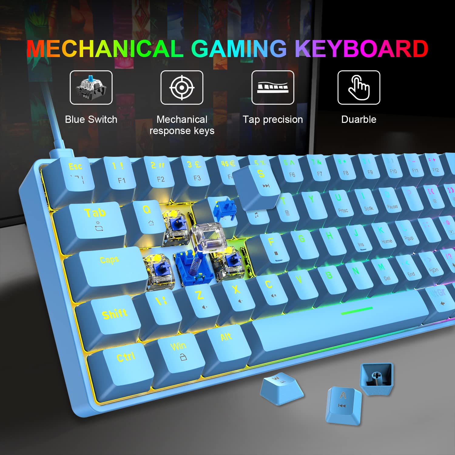 Amazon.co.jp: GK61Pro メカニカルゲーミングキーボードとモデルマウス