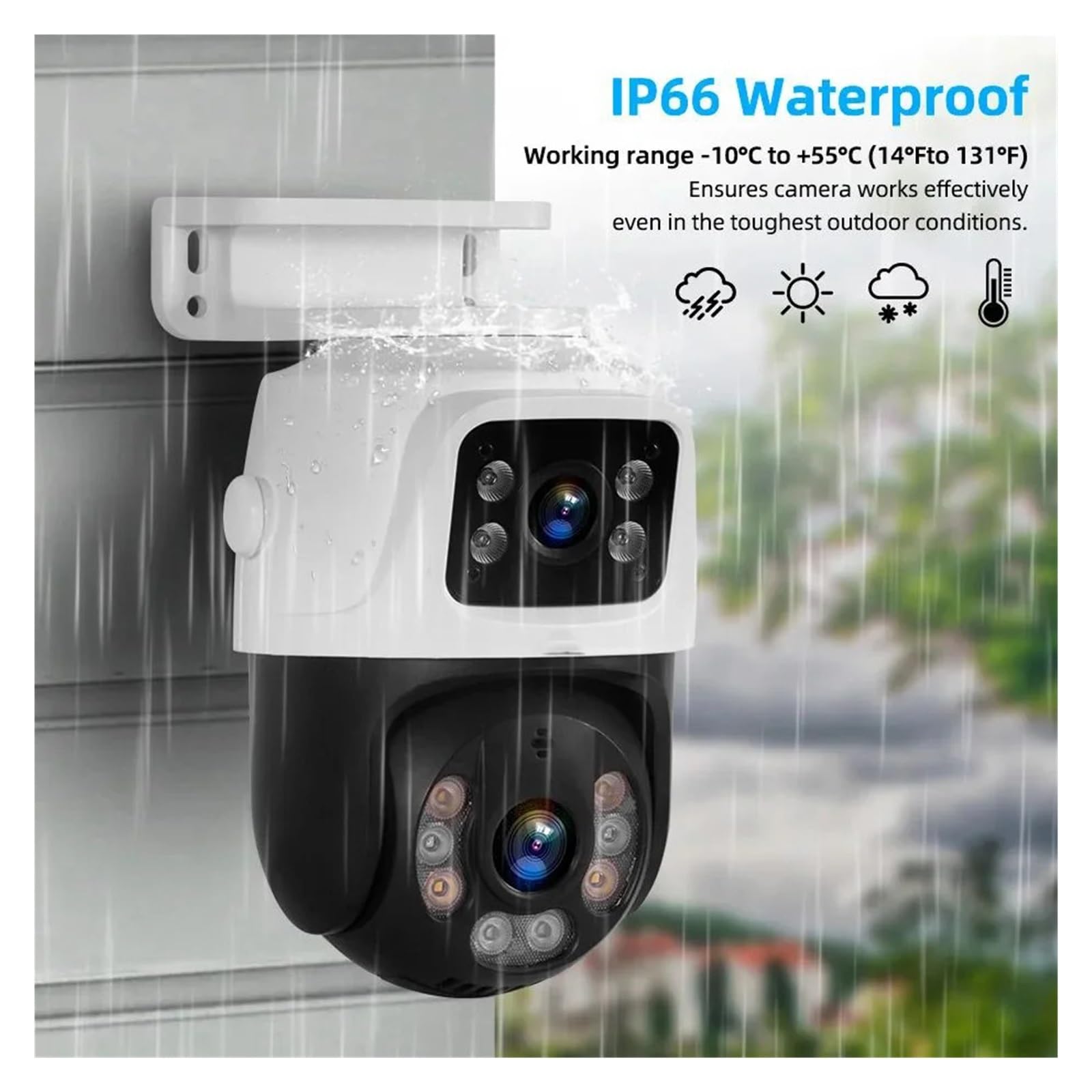 Kit de caméra de vidéosurveillance PTZ à double objectif POE 8CH 6MP