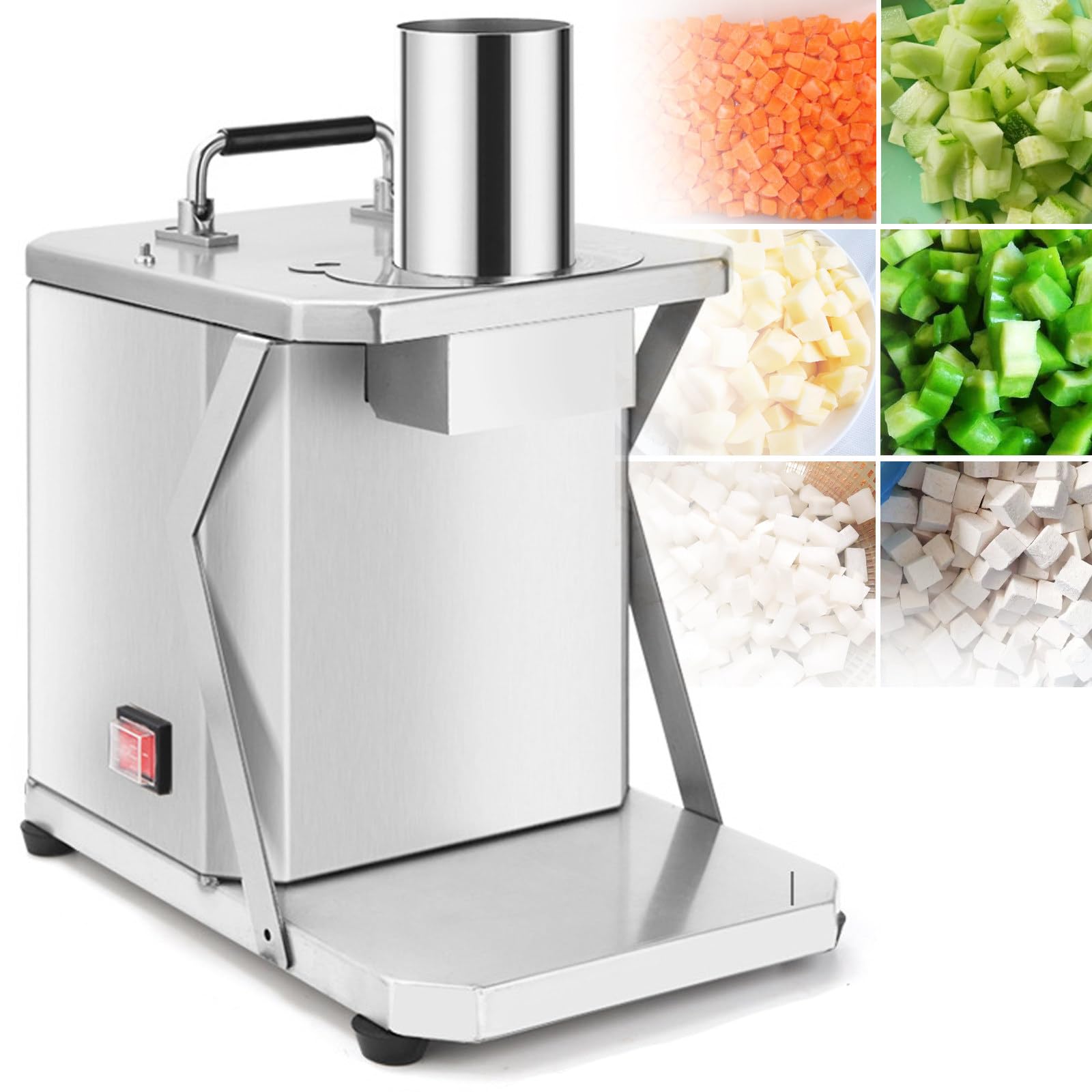 Cubettatrice Elettrica per Frutta E Verdura, Tagliaverdure, taglia verdure cubetti elettrico, 200W Professionale Veggie Robot da Cucina con Stampi per Cubetti da 6/8/10/12/15 mm