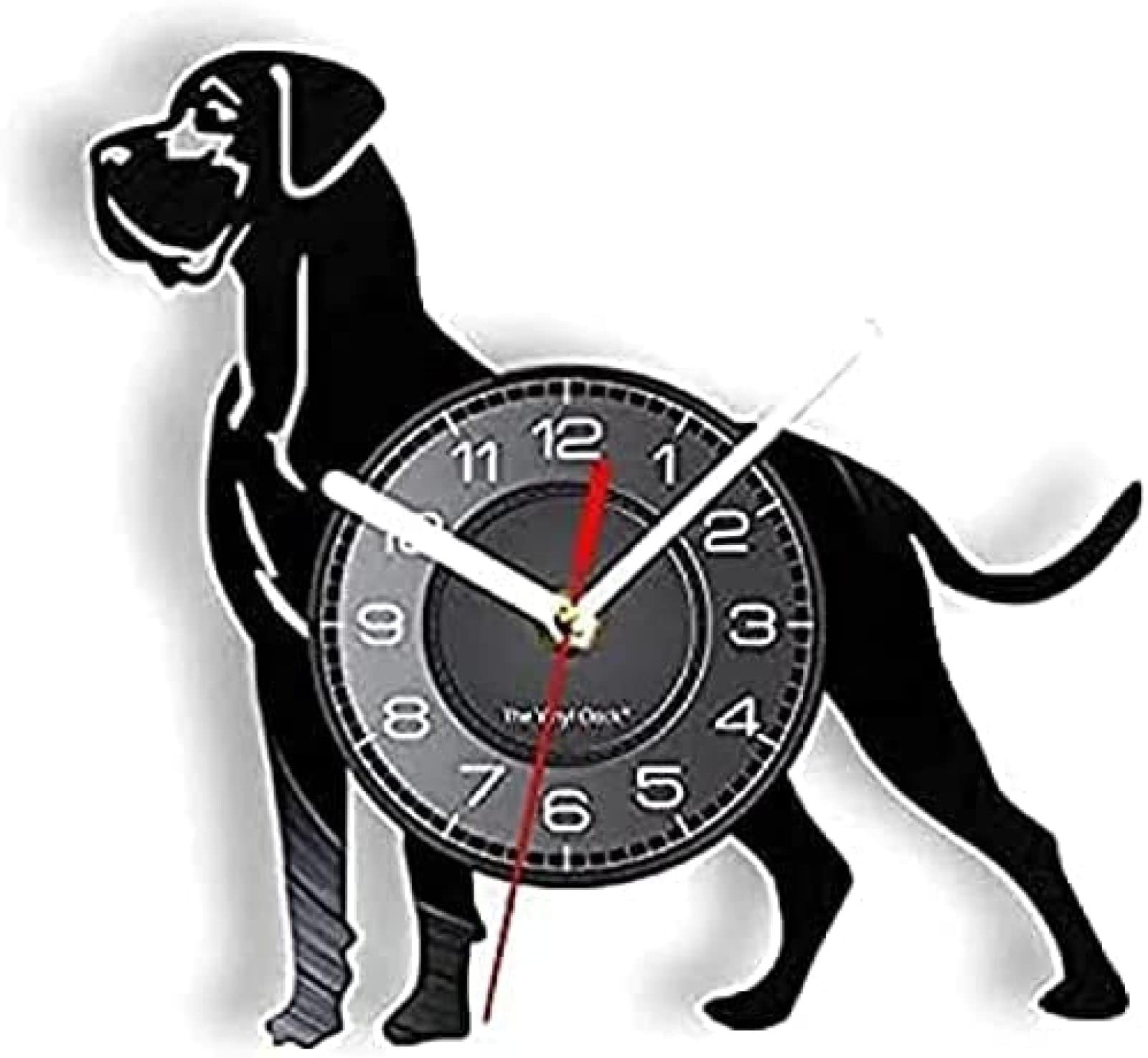 Horloge Murale Chien Mastiff Silencieuse 12 Pouces pour Décorer sans Bruit