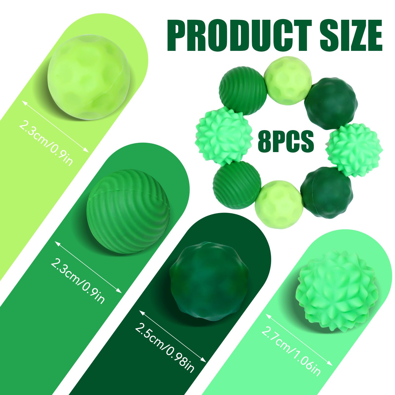 8PCS Magnetic Balls Fidget Toy, Silicone Texture Magnetic Balls, Silent Stress Relief Sensory Toy - Image 2
