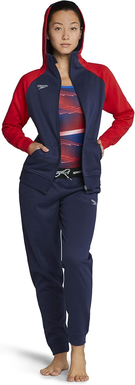 Speedo Women's Sweatshirt Full Zip Hooded Jacket Team Warm Up