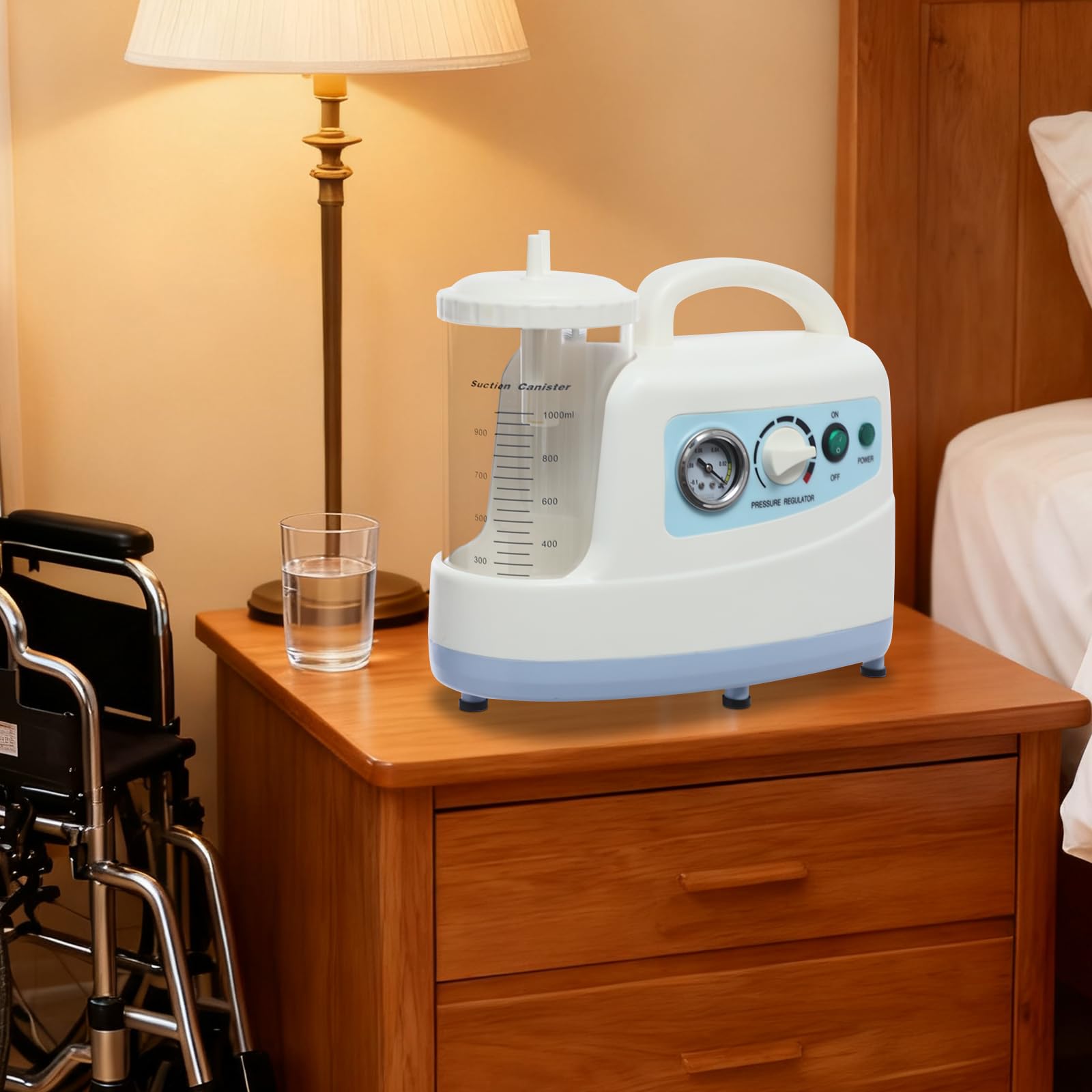 Elektrische Sputum-Saugmaschine, tragbares Schleim-Entfernungsgerät mit 1000 ml Saugkanister, automatische Saugkraft für den Einsatz in medizinischen Heimen und zu Hause
