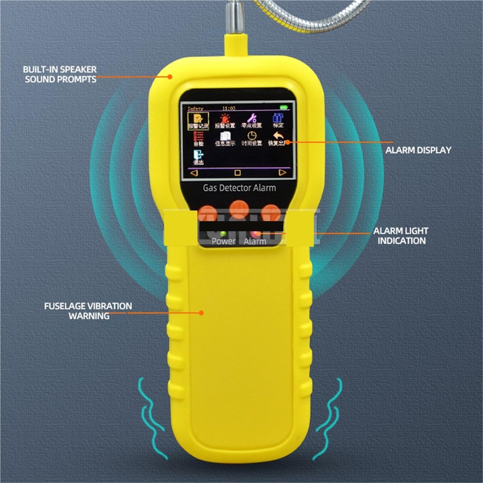 Rilevatore di perdite gas combustibile portatile Kp816, rilevatore liquefatto con naturale e metano display digitale Strumento di misura(Groen)