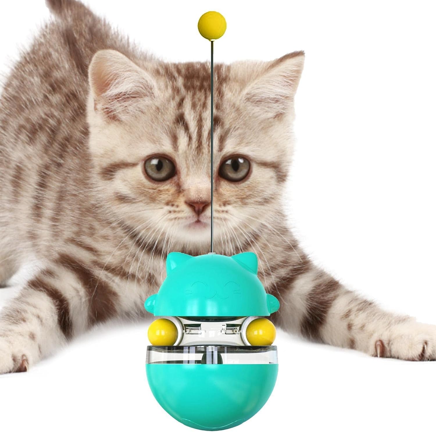 Amazon 猫の餌のおもちゃ,猫のパズルのおもちゃ キャット フード ボール インタラクティブ パズル キャット フード パズル