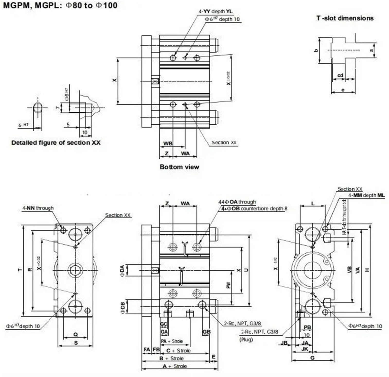 MGPM/MGPL 12 mm skok 150-200 Kompaktowy pneumatyczny cylinder pneumatyczny z prowadnicą MGPM12-150 MGPM12-175 MGPM12-200 (skok 150)