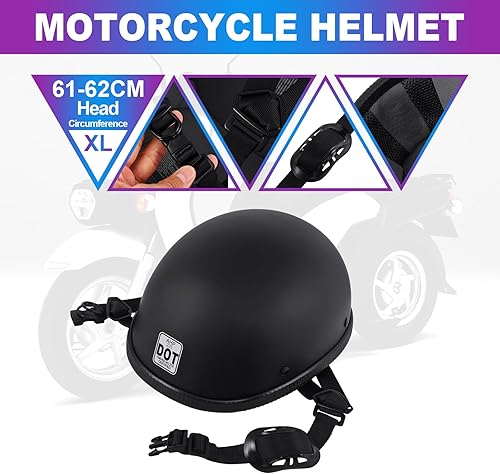 Miniatura 2 de Beanie - Casco de motocicleta aprobado por DOT, casco de media cara para adultos, casco de media cara para crucero, scopper, ciclomotor,