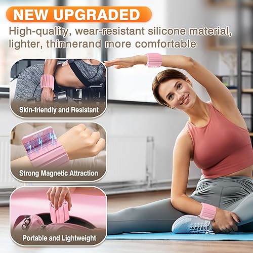 Miniatura 2 de Pesas de muñeca, pesas de tobillo para mujeres y hombres, pesas magnéticas ajustables de silicona, intensidad de entrenamiento para gimnasio en