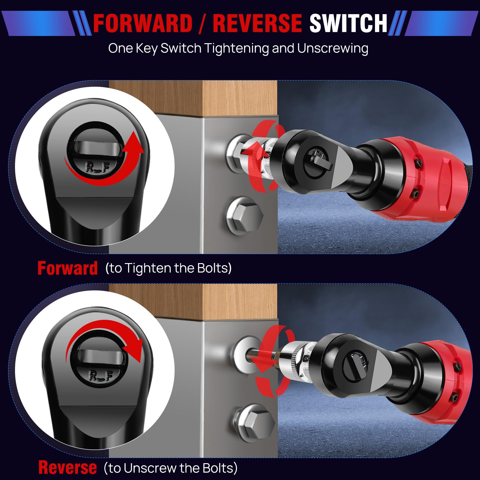 FADAKWALT Clé à Cliquet Sans Fil étendue 12 V, Kit De Clé à Cliquet électrique étendue De 9,5 Mm, Outil électrique 300 Tr/min Avec 2 Batteries De 2,0 Ah Et Chargeur