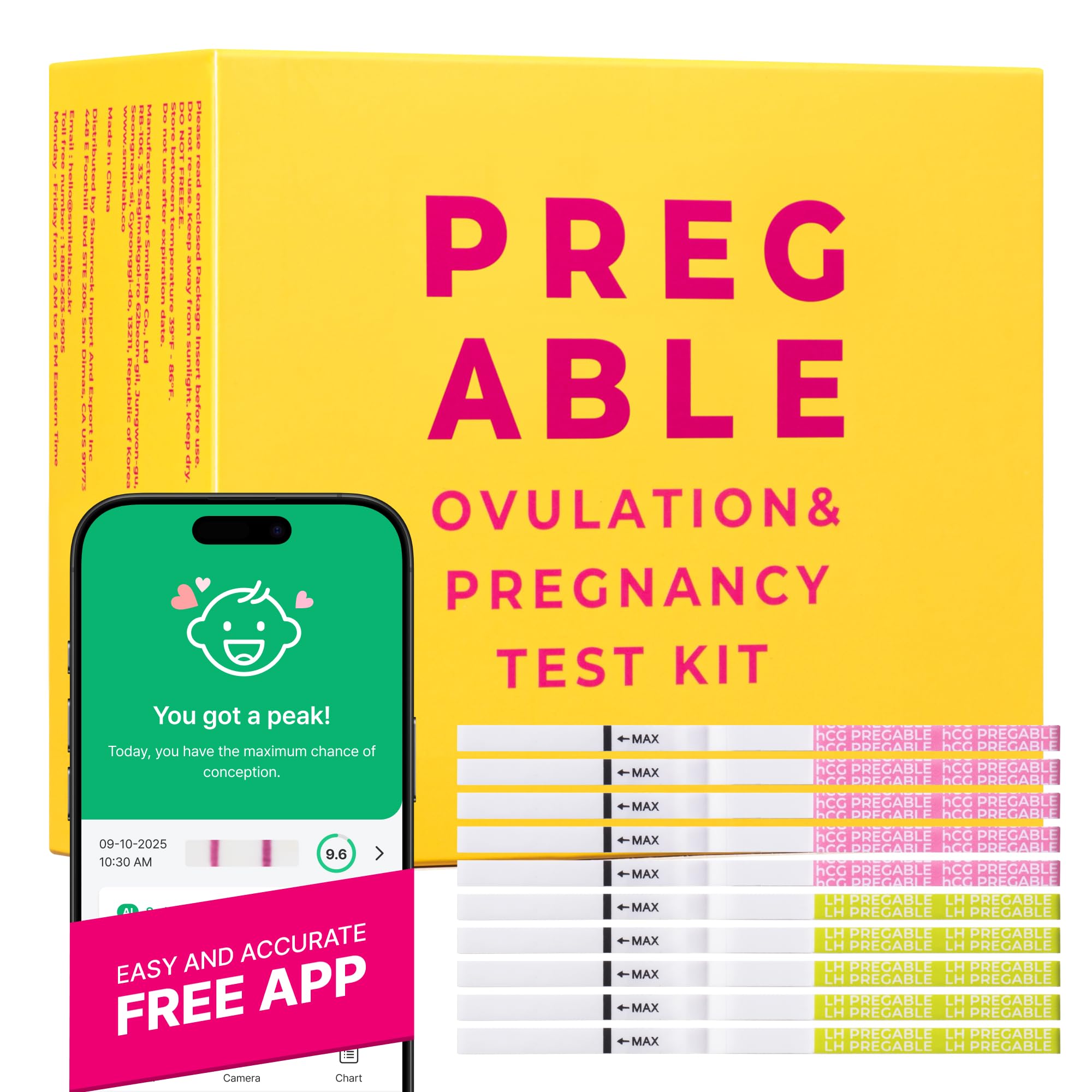 PREGABLE Combo Kit: 50 Ovulation + 20 Pregnancy Tests - home tests | Mubboo