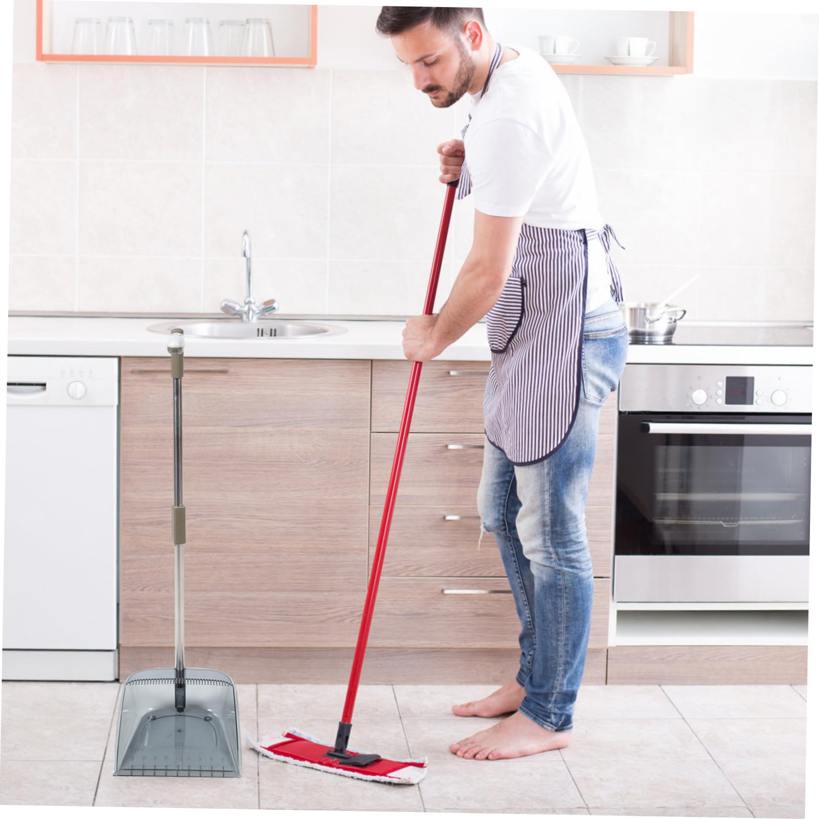 FOMIYES Besen Set mit Kehrschaufel Ergonomischer Handgriff Flexibel und Leicht für Haushaltsreinigung für und Außenbereiche Stabil gegen Wind