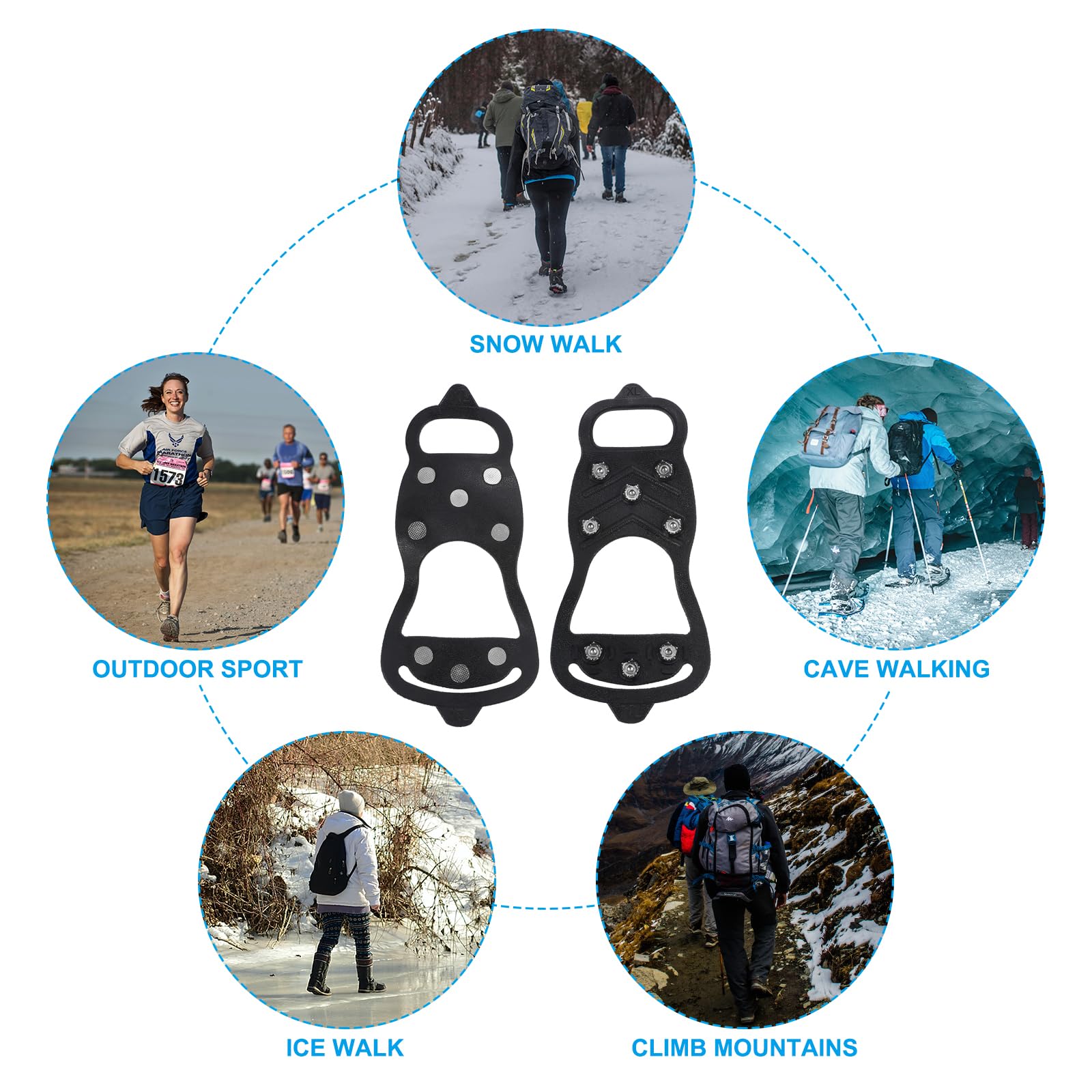 PATIKIL Crampons antidérapants en silicone pour chaussures et bottes