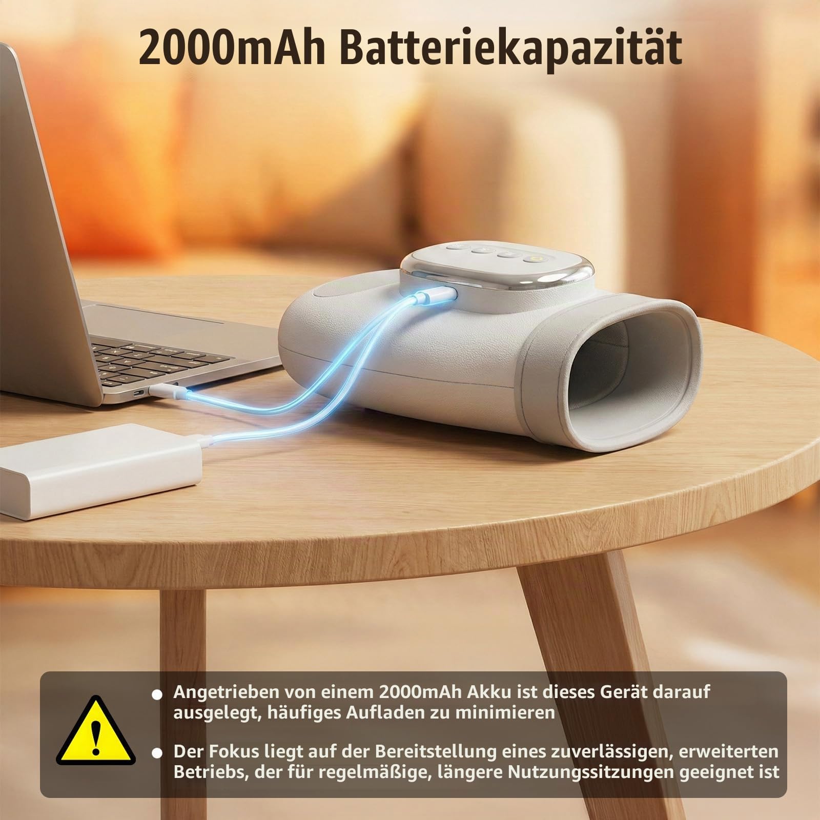 Elektrische Handmassagegeräte mit Heizfunktion – Wiederaufladbares Hand Massagegerät mit 3 Massagemodi & 5 Druckstufen für gezielte Therapie von Handgelenk und Fingern