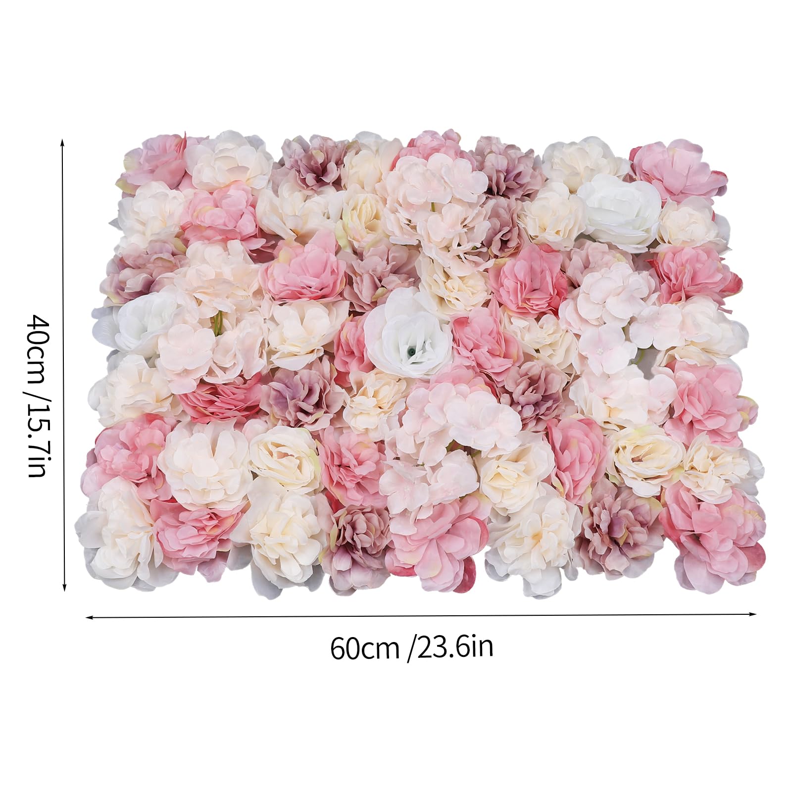 12 Stück Künstliche Blumenwand Hintergrund Hochzeit 40x60cm | Seidenstoff, Wandpaneele, Wanddeko Blumen, für Hochzeit, Valentinstag, Zuhause,Hintergrunddekoration