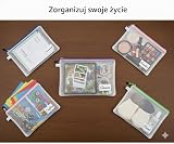 10 sztuk A4+/Foolscap portfeli ze składanymi kieszeniami z etykietą, TRANBO plastikowe torby z zamkiem błyskawicznym i siatką do organizacji domu, biura, podróży 39×24 cm – 10 kolorów