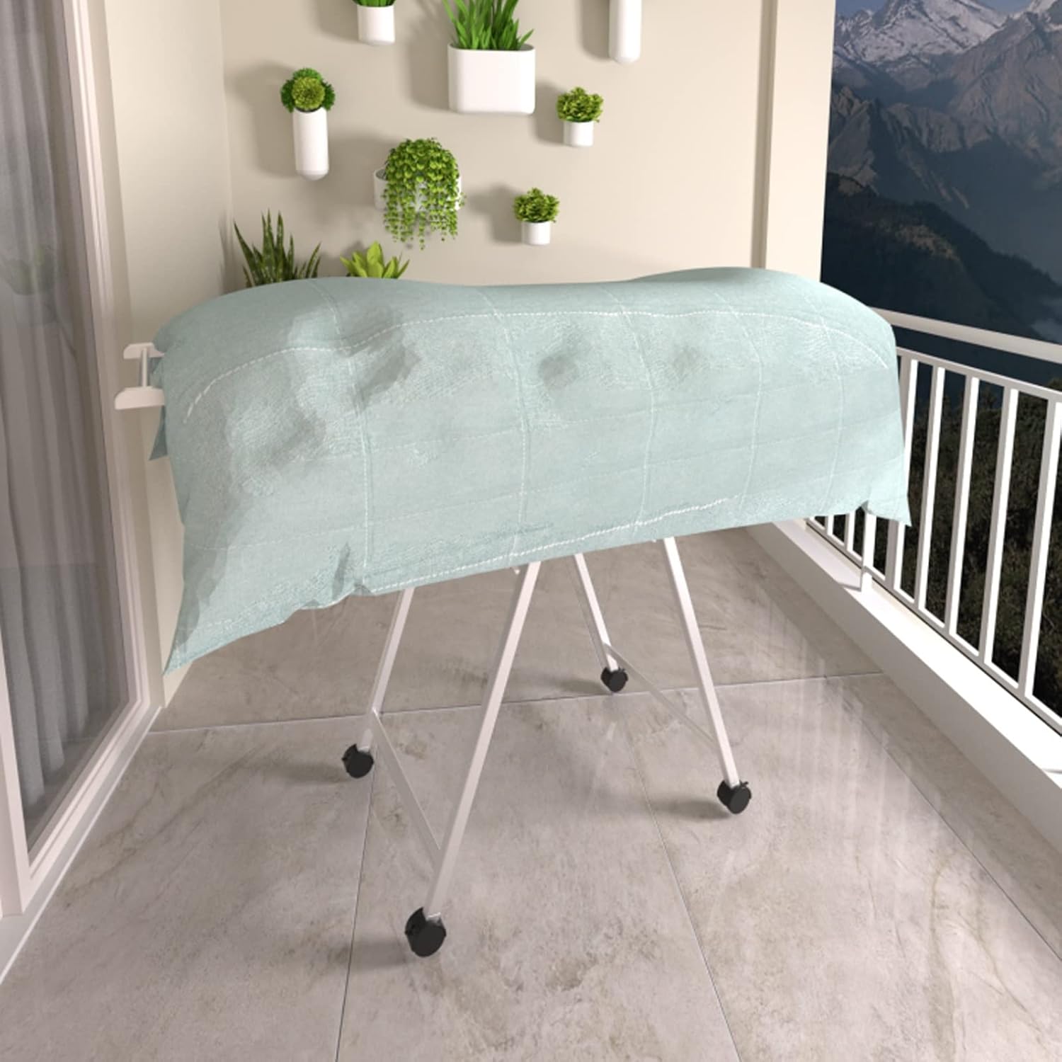 Portable Folding Clothes Drying Rack - Adjustable Aluminum Alloy Clothes Airer for Outdoor Use, Space-Saving Clothes Hanger for Sheets, Quilts, and Garments