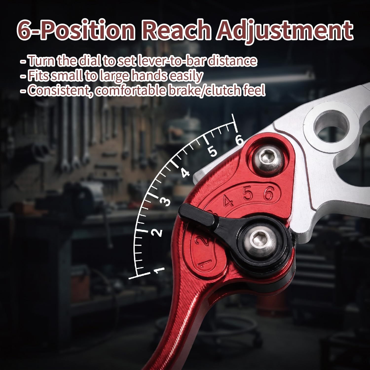 Electric Dirt Bike Titanium Alloy Brake Clutch Lever Adjustable Fit (Red)