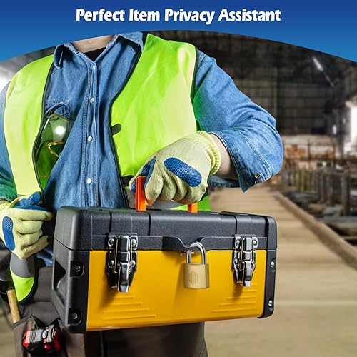 Miniatura 6 de HOX Candado de latón macizo con llave diferente con cuerpo de 1-916 pulgadas de ancho, cilindro de latón, para cerrojo, cobertizos, vallas,