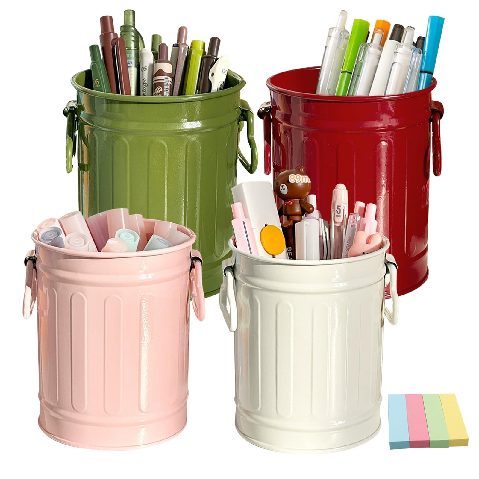 Satar Refes 4PCS Pen Holder for Desk, Pen Pot Pencil Holders Mesh Pen Holder Desk Organiser Makeup Brush Tidy Organizer Stationary Supplies Pencil Pots for Office, Home, Classroom