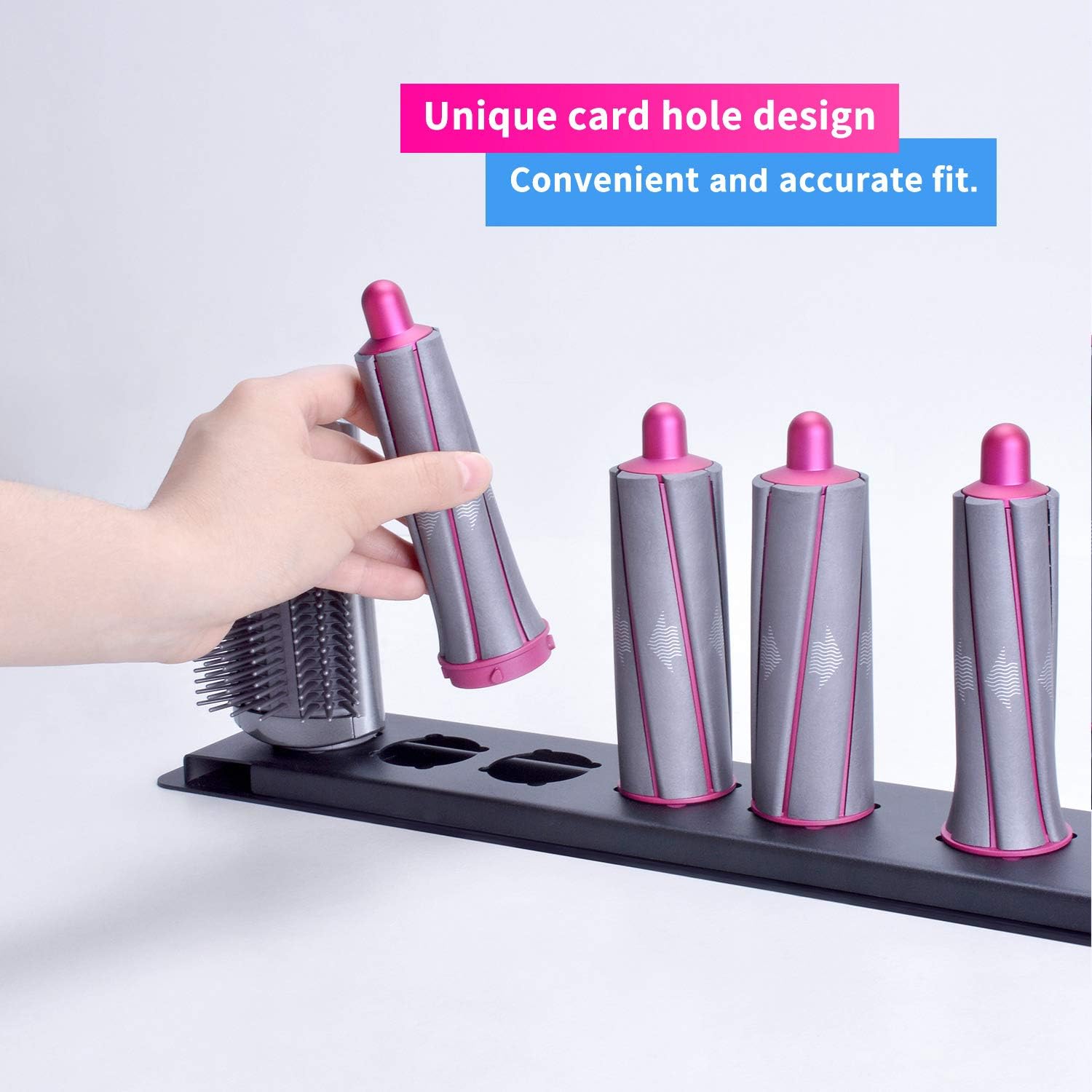 FLE Storage Stand Holder Rack Wall Mount for Dyson Airwrap Styler Accessories, Metal Organizor Rack for Airwrap Styler and Attachments,Black