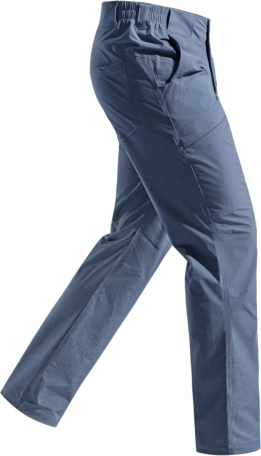 FREE SOLDIER Men's Outdoor Cargo Hiking Pants with Belt Lightweight Waterproof Quick Dry Tactical Pants Nylon Spandex