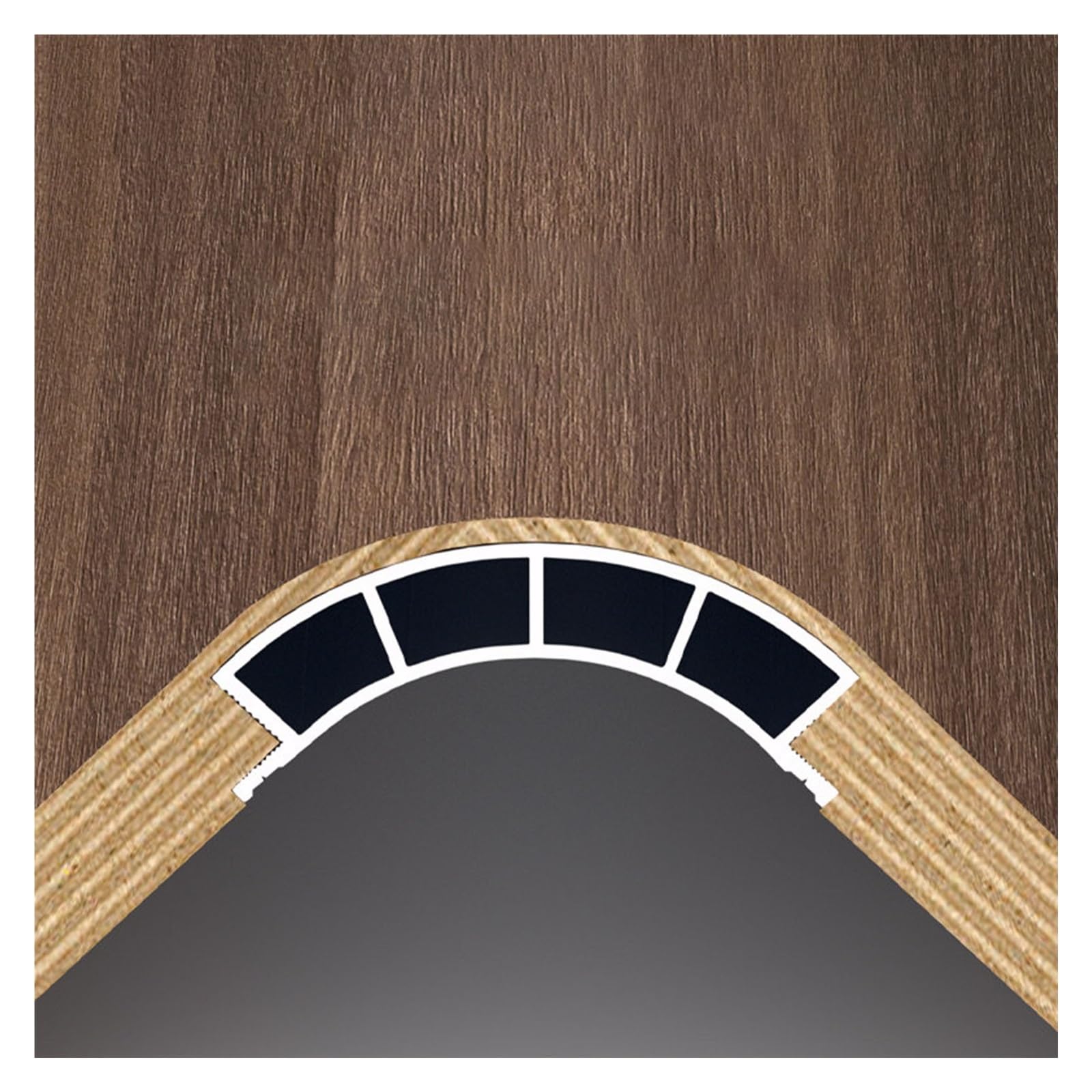 Profilo angolare curvo in lega di alluminio, Struttura di modanatura con bordo arrotondato per la decorazione di pareti, soffitti e piastrelle(R 70mm(2-3/4"),L 78.7in/200cm)