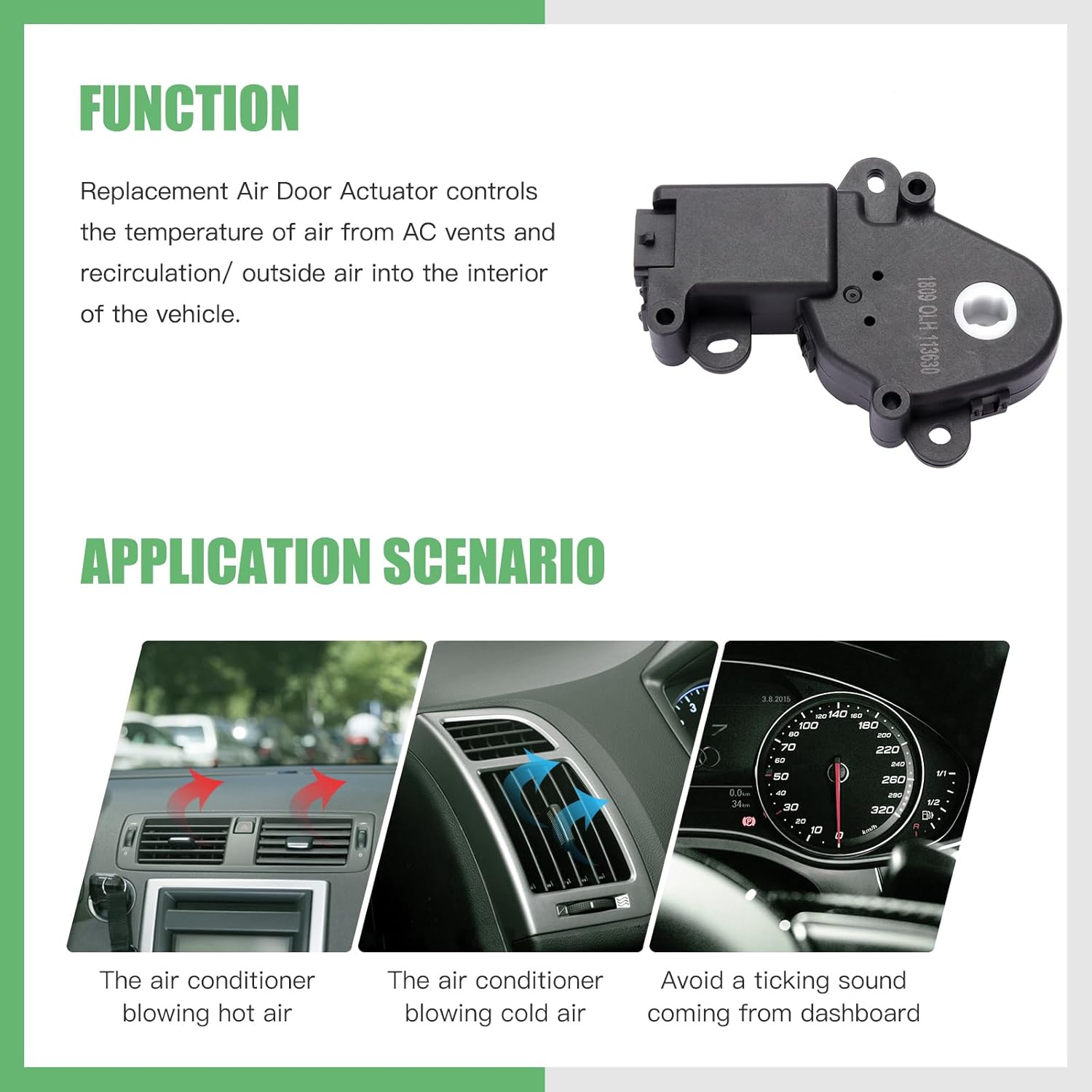 SCITOO Blend Door Actuator 10393075 Air Door Actuator Replacement fit for Chevrolet Cobalt HHR for Pontiac G5,2Pack
