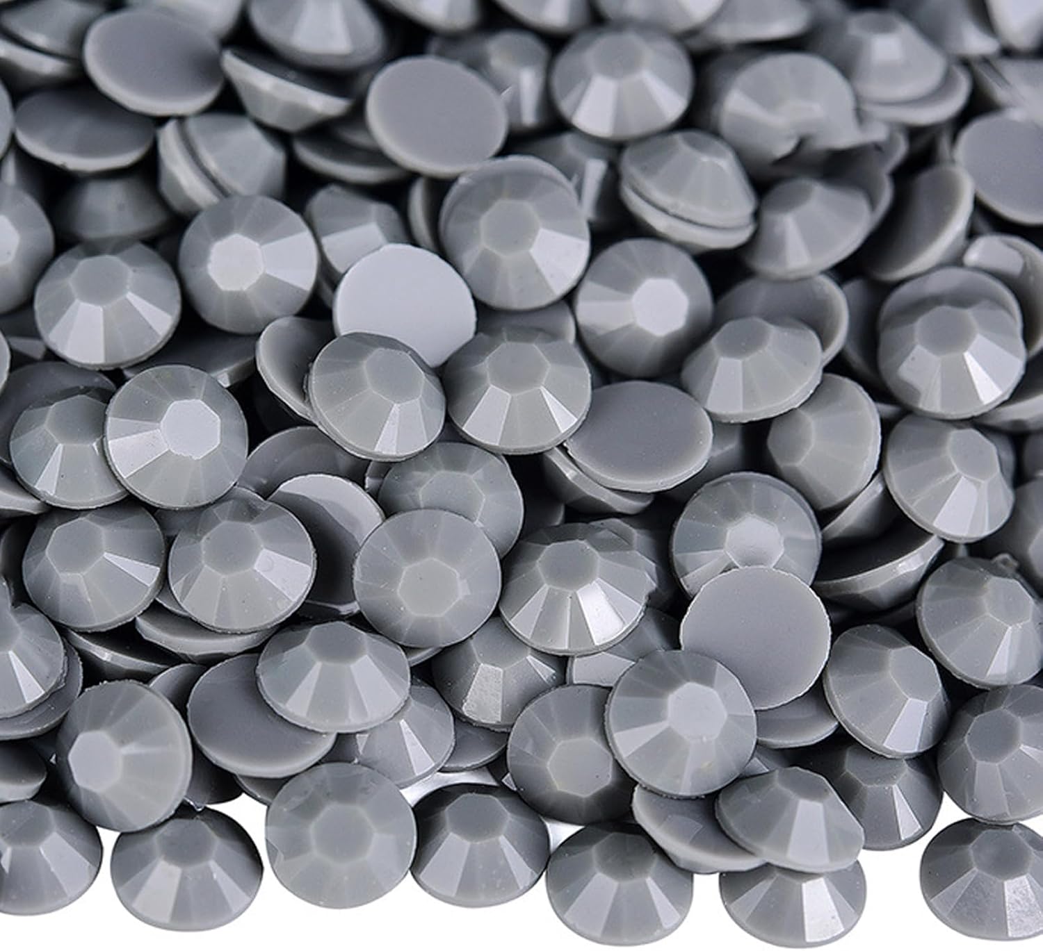 1500PCS 5MM Resin Flatback Rhinestones, Solid Grey Candy Color Resin Rhinestones for Crafts, Flatback Rhinestone for Nail, Tumbler Mugs Bottles Shoes Clothes